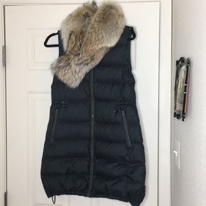 Long forest green vest